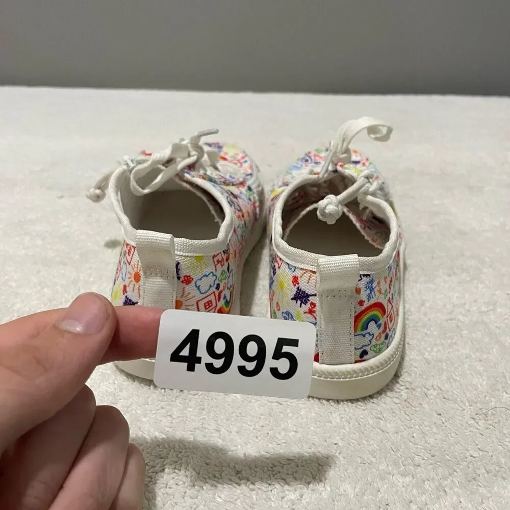 Billy Footwear Doodle Low top Zip Shoe Sneaker Youth 2 Unisex Rainbow Colorful